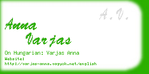 anna varjas business card